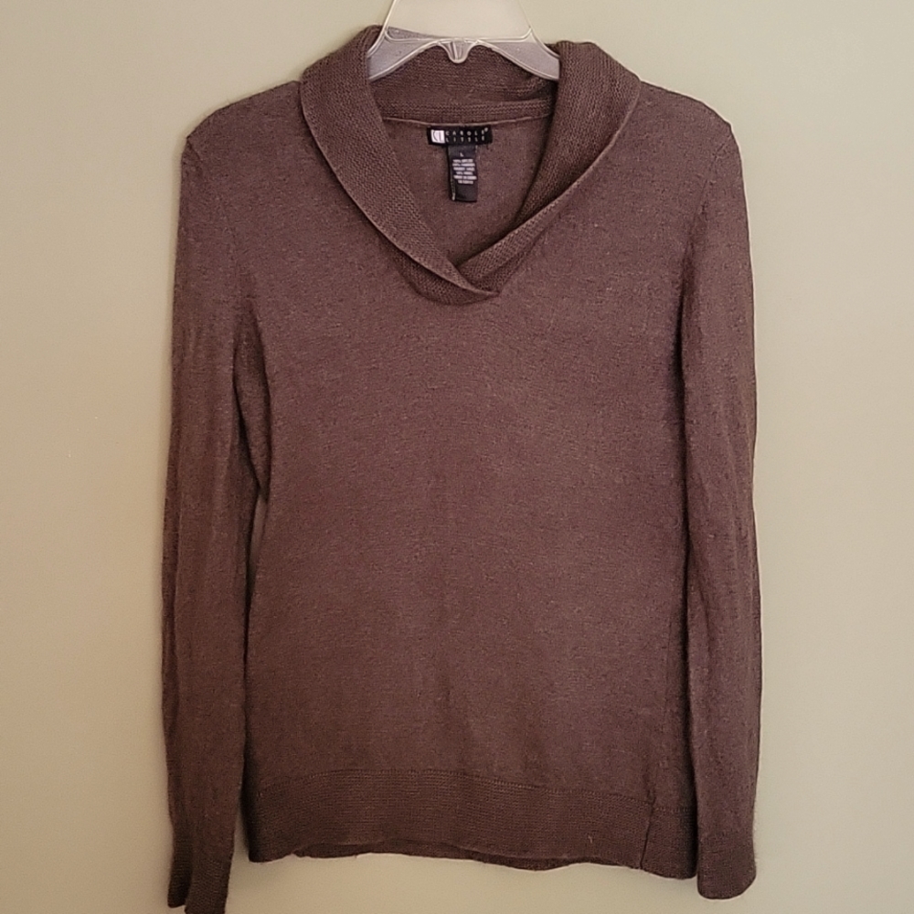 Carole Little Sweater Brown Medium Weight Pullover EUC Size Large